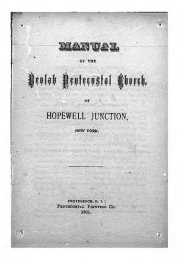 Manual of the Beulah Pentecostal Church, of Hopewell Junction, New York. 1901