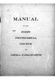 Manual of the First Pentecostal Church of Lowell, Massachusetts, N.D.