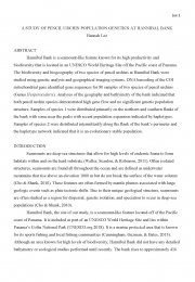 A Study of Pencil Urchin Population Genetics at Hannibal Bank