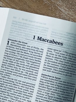 >A close up of a book on a table photo