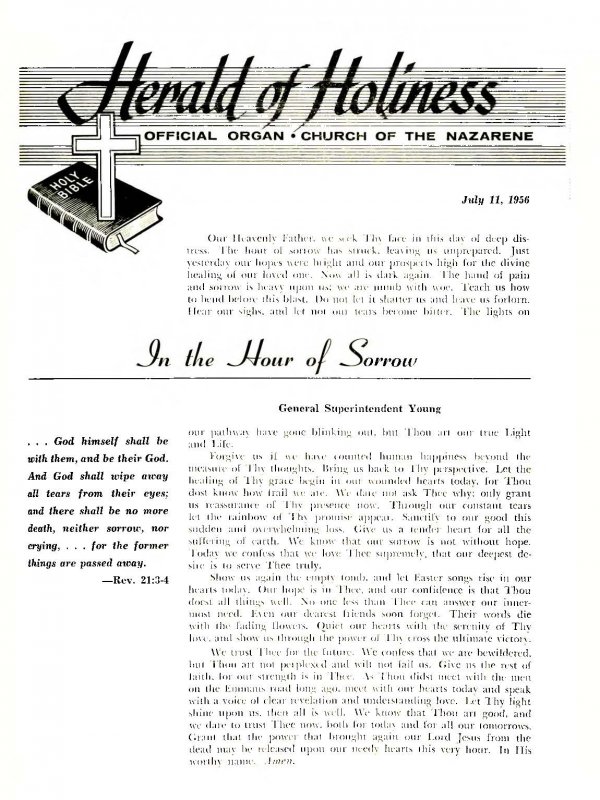 Title Page of Herald of Holiness - July 11, 1956