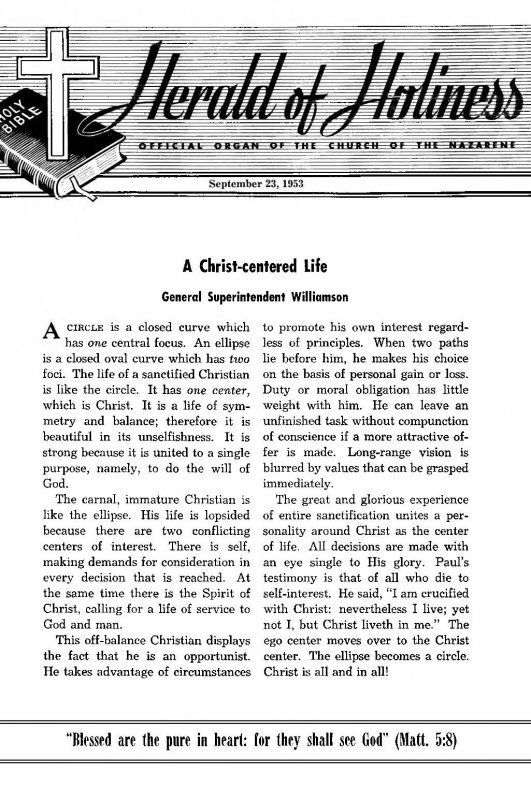 Title Page of Herald of Holiness - September 23, 1953