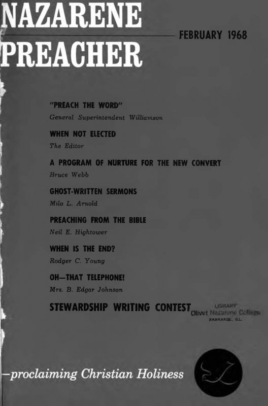 Title Page of Nazarene Preacher