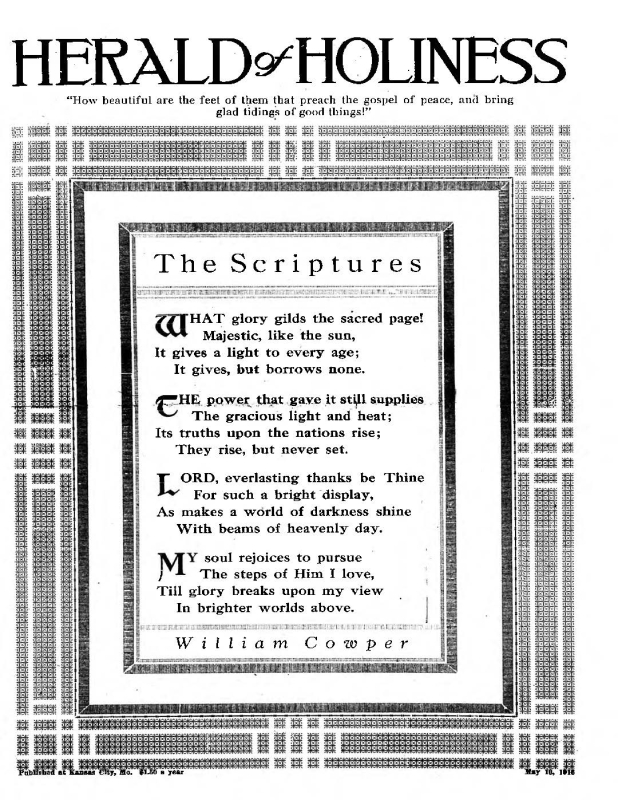 Title Page of Herald of Holiness - May 10, 1916