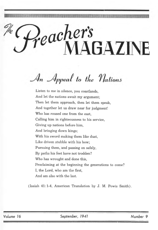 Title Page of Preacher's Magazine