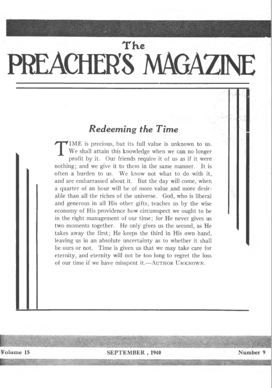 Title Page of Preacher's Magazine