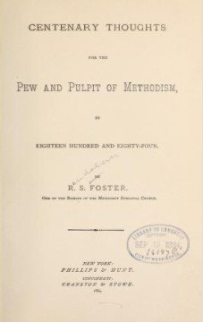 Centenary Thoughts for the Pew and Pulpit of Methodism