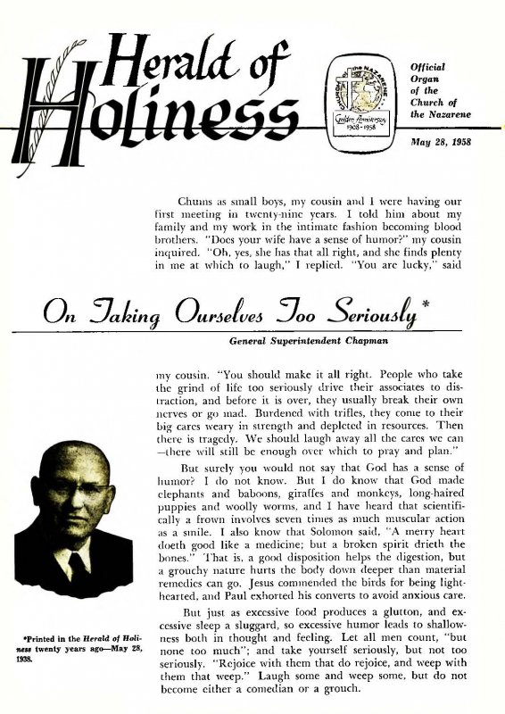 Herald of Holiness - May 28, 1958