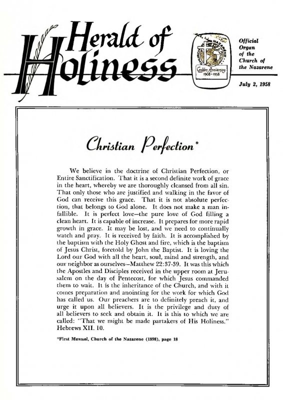 Herald of Holiness - July 2, 1958