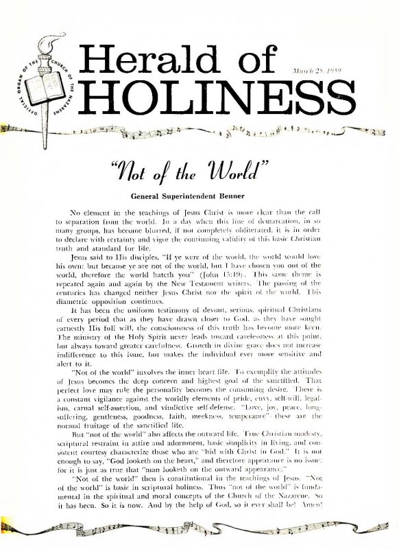 Herald of Holiness - March 25, 1959