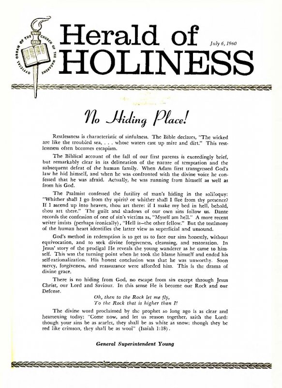 Herald of Holiness - July 6, 1960