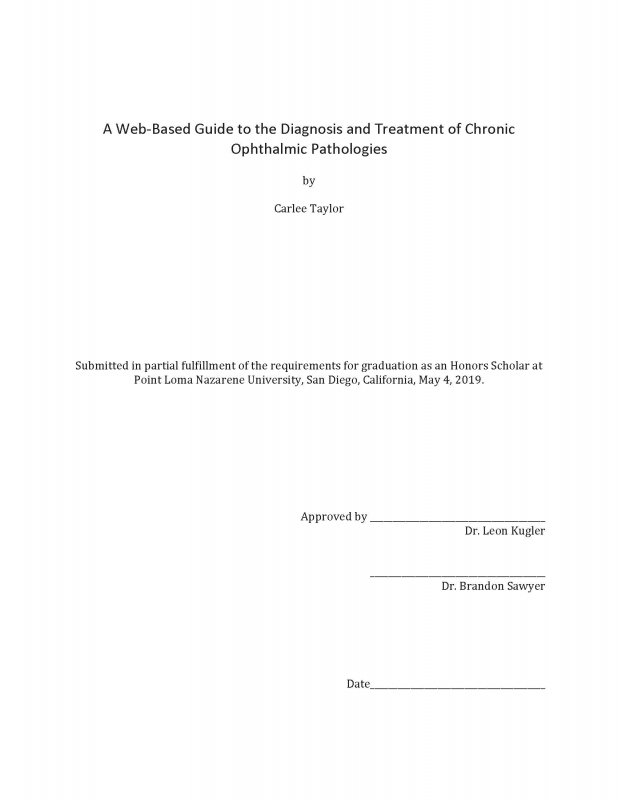 A Web-Based Guide to the Diagnosis and Treatment of Chronic Ophthalmic Pathologies